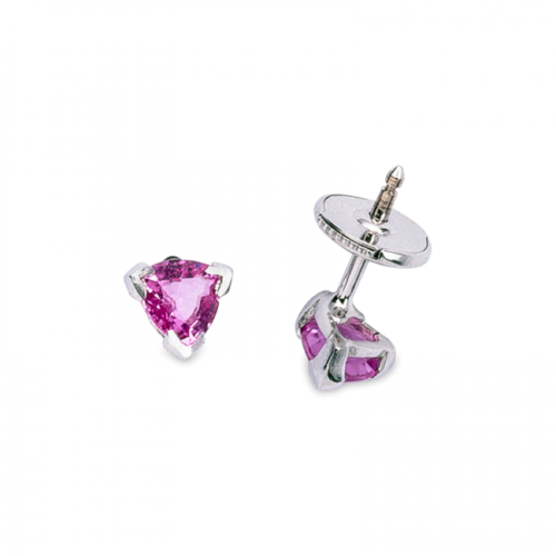 Carundas Boucles d'oreilles or saphirs trillions Zoom De Gralie