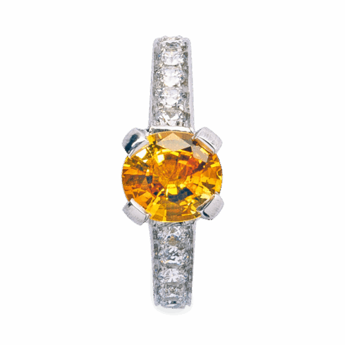 Cécilia bague or diamants saphir dessus De Gralie