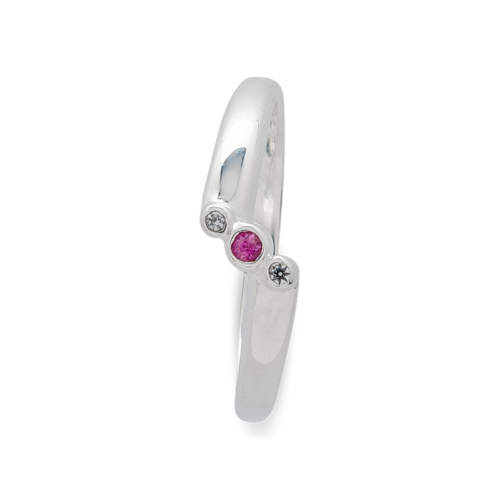 Cha cha cha bague or diamants rubis dessus De Gralie