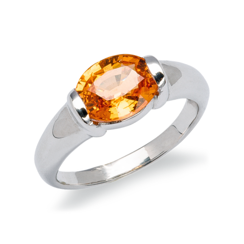 Clémentine bague or saphir orange De Gralie