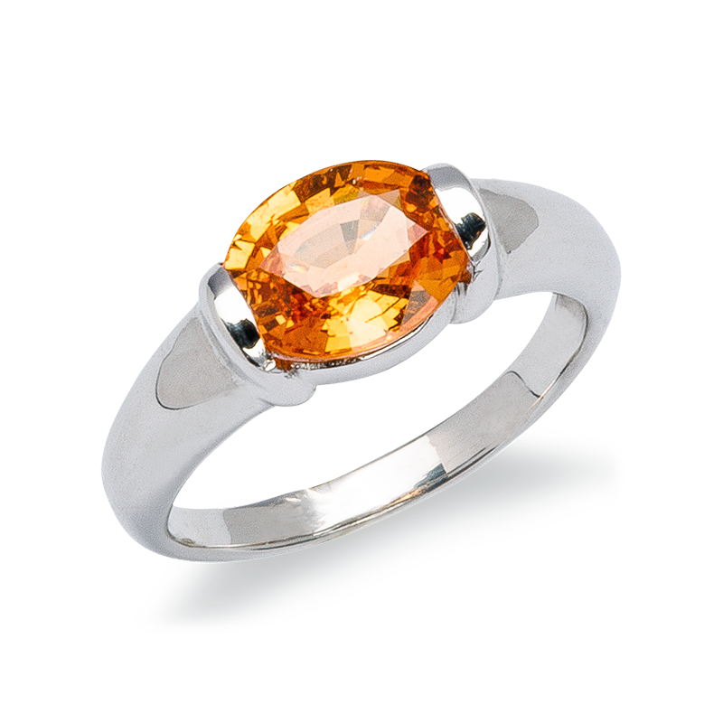 Clémentine bague or saphir orange De Gralie