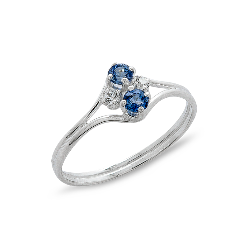 Couple bague or diamants saphirs De Gralie
