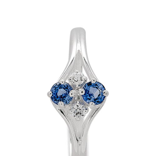 Couple bague or diamants saphirs zoom De Gralie