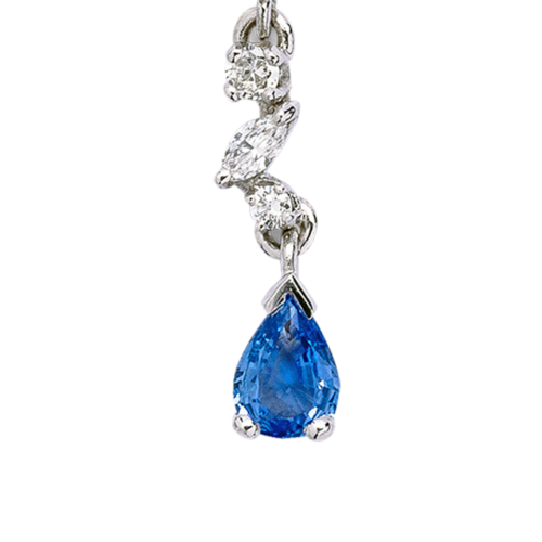 Éclair boucle d'oreille or diamants saphir zoom De Gralie