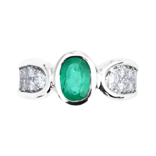 Éden bague or émeraude diamants Zoom De Gralie