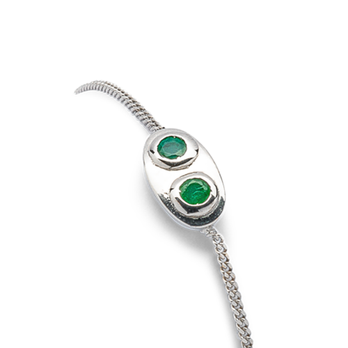 Entredeux bracelet émeraudes zoom De Gralie