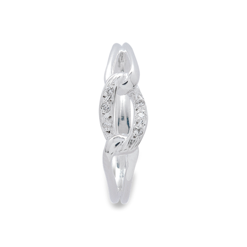 Entrelacs bague or diamants vue dessus De Gralie