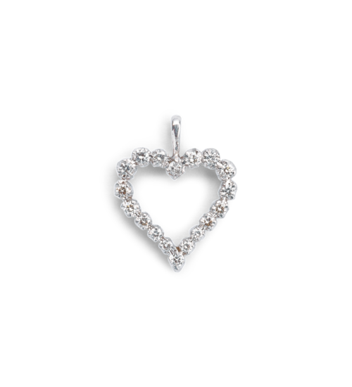 Éros pendentif cœur diamants vue sans chaîne De Gralie