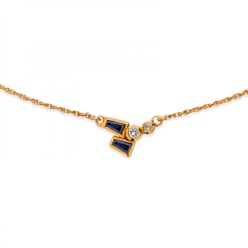Gouttelette pendentif diamants saphirs zoom De Gralie