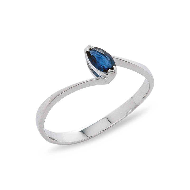Larme bague or saphir De Gralie