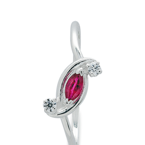 Line bague or diamants rubis zoom De Gralie