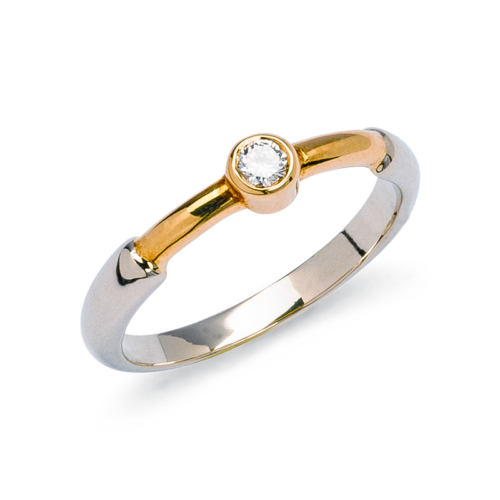 Madison bague deux ors diamant De Gralie