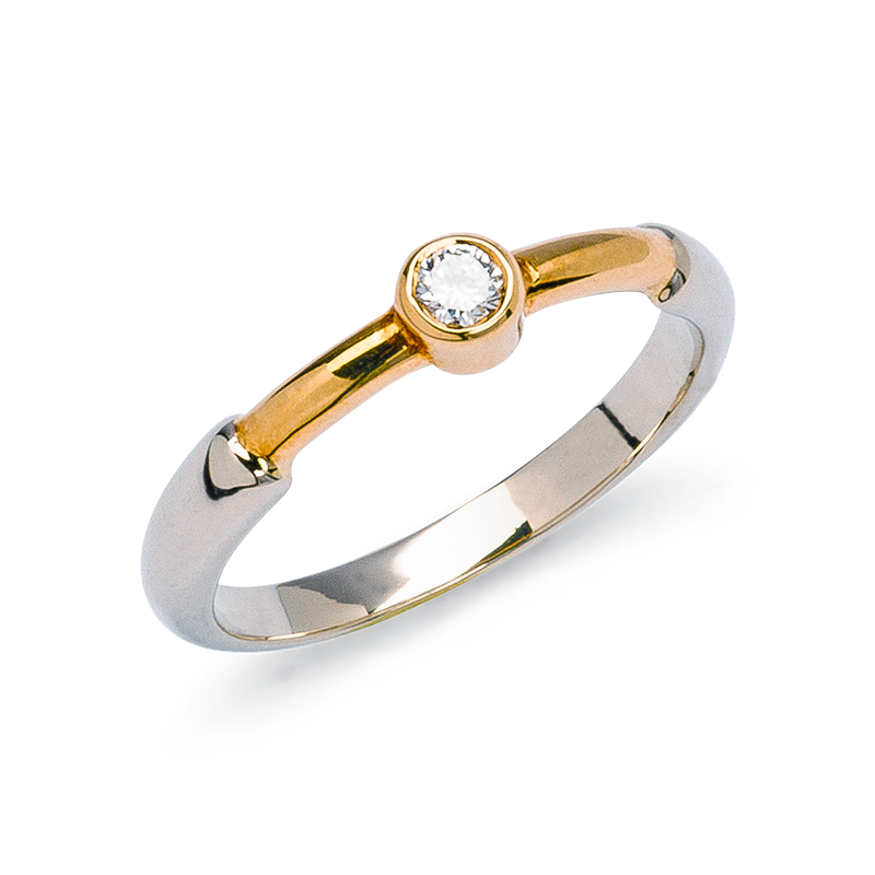 Madison bague deux ors diamant De Gralie