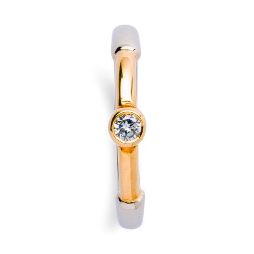 Madison bague deux ors diamant vue dessus De Gralie
