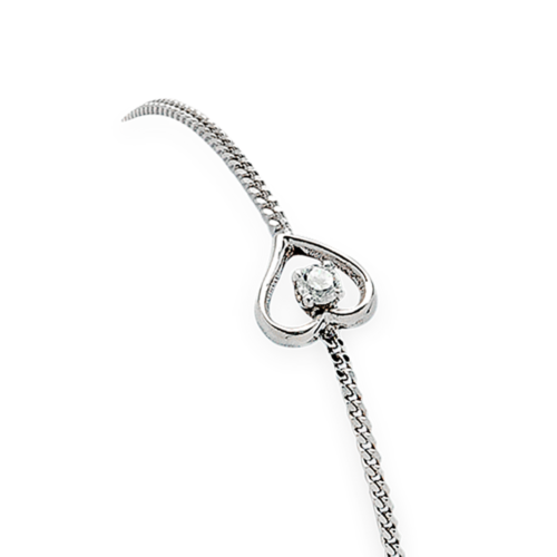 Pulsation bracelet coeur diamant zoom De Gralie