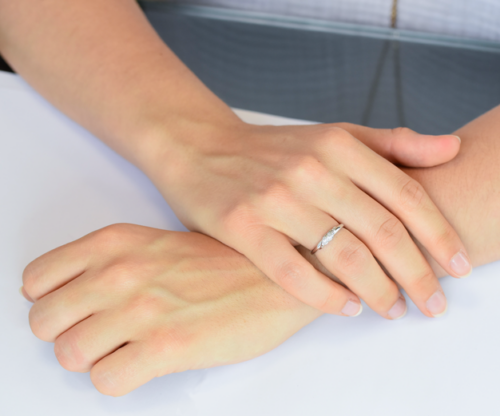 Ribambelle bague diamants De Gralie portée