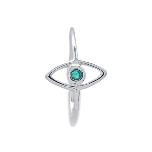 Samba bague or émeraude vue dessus De Gralie