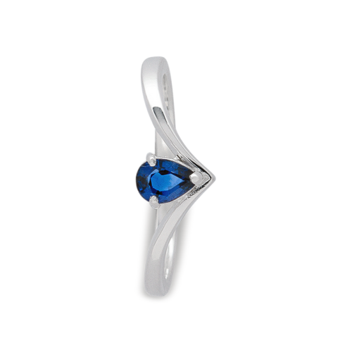 Twist bague or saphir poire vue dessus De Gralie