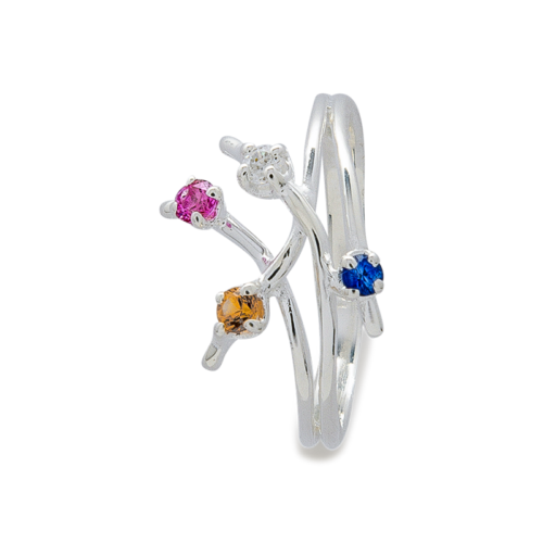 Zumba bague saphirs et diamant vue dessus De Gralie