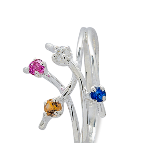 Zumba bague saphirs et diamant zoom De Gralie