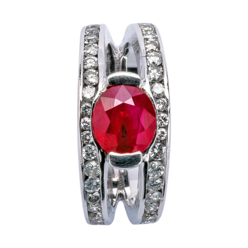 Tara Bague or rubis et diamants De Gralie dessus