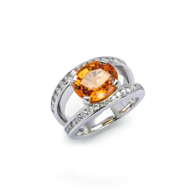 Pérennité bague or saphir diamants De Gralie