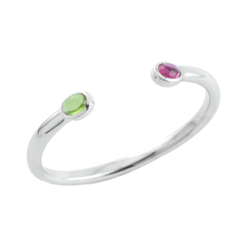 Ulna Bracelet or ou argent péridot et tourmaline De Gralie