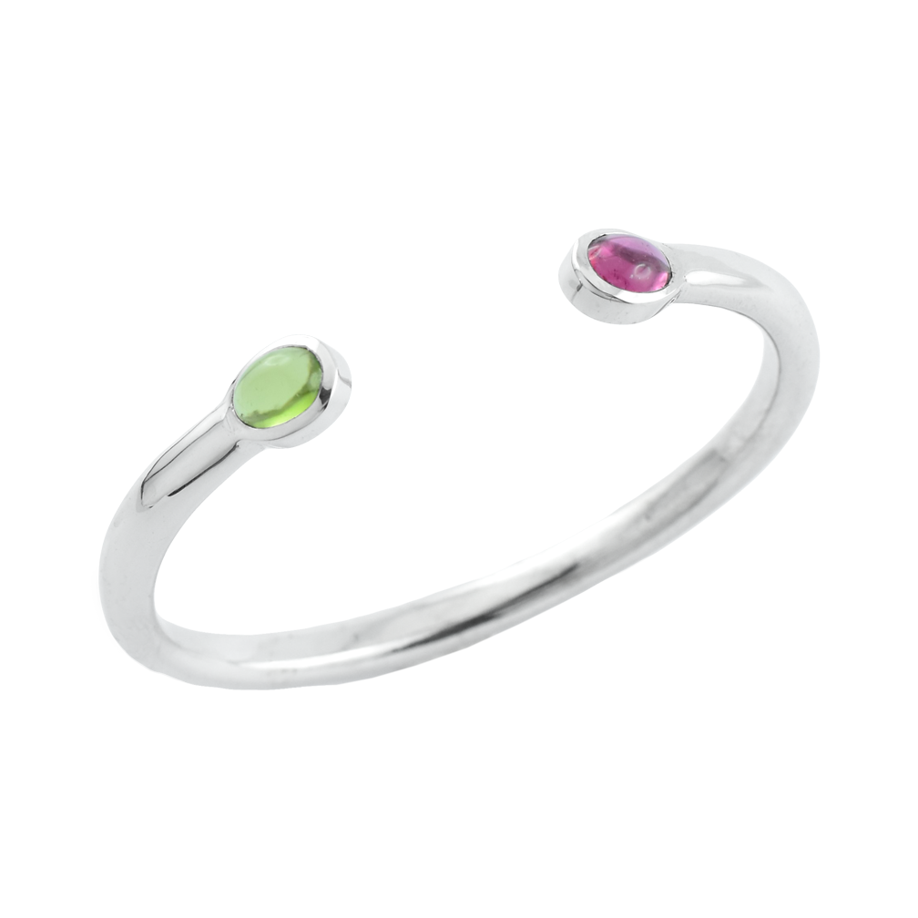 Ulna Bracelet or ou argent péridot et tourmaline De Gralie