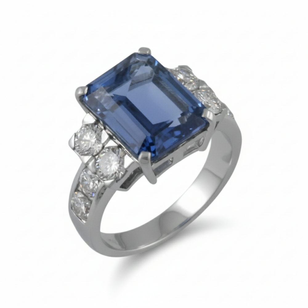 bague sur-mesure saphir et diamant