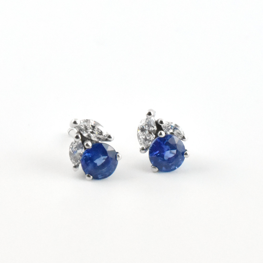 boucles d'oreilles saphir et diamant