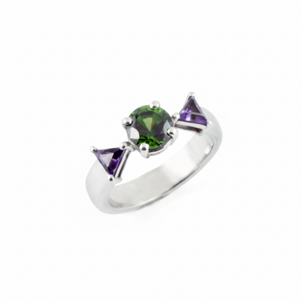 bague de fiancailles peridot et amethyste paris
